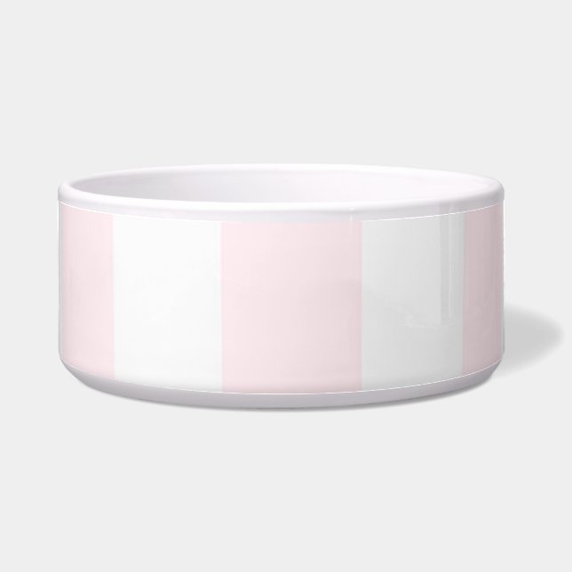 Zachte roze en witte strepen Dog Pet Bowl Voerbakje (Voorkant)