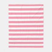 Zachte roze en witte strepen fleece deken (Voorkant)