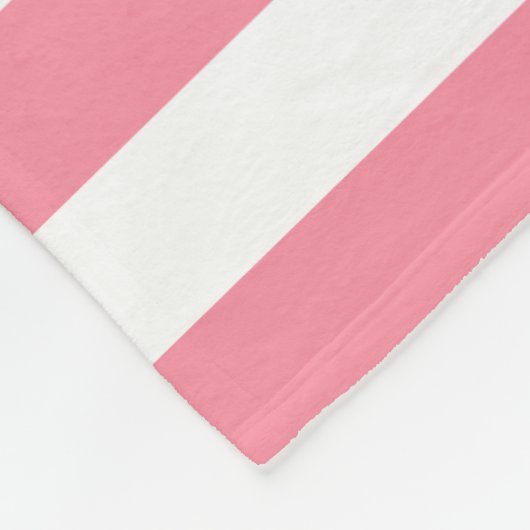 Zachte roze en witte strepen fleece deken (Hoek)