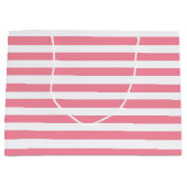 Zachte roze en witte strepen groot cadeauzakje (Voorkant)