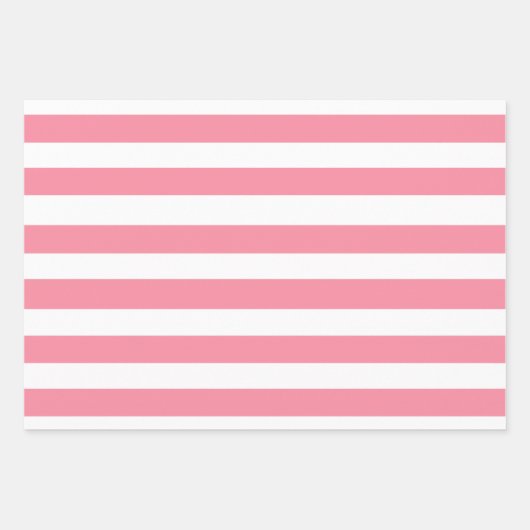 Zachte roze en witte strepen inpakpapier vel (Voorkant 2)