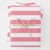 Zachte roze en witte strepen inpakpapier vel (In situ)