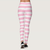 Zachte roze en witte strepen leggings (Achterkant)