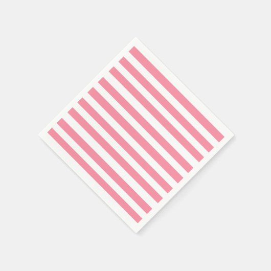 Zachte roze en witte strepen servet (Hoek)