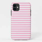 Zachte Roze en Witte Stripes iPhone Case (Achterkant)
