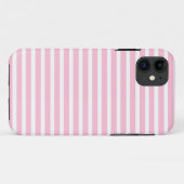 Zachte Roze en Witte Stripes iPhone Case (Achterkant (horizontaal))
