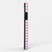 Zachte Roze en Witte Stripes iPhone Case (Achterkant/rechts)