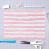 Zachte Roze en Witte Waterverf Gestreepte Tissuepapier (Craft)