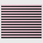 Zachte roze en zwarte strepen cadeaupapier (Vlak)