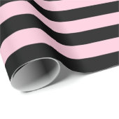 Zachte roze en zwarte strepen cadeaupapier (Rol Hoek)