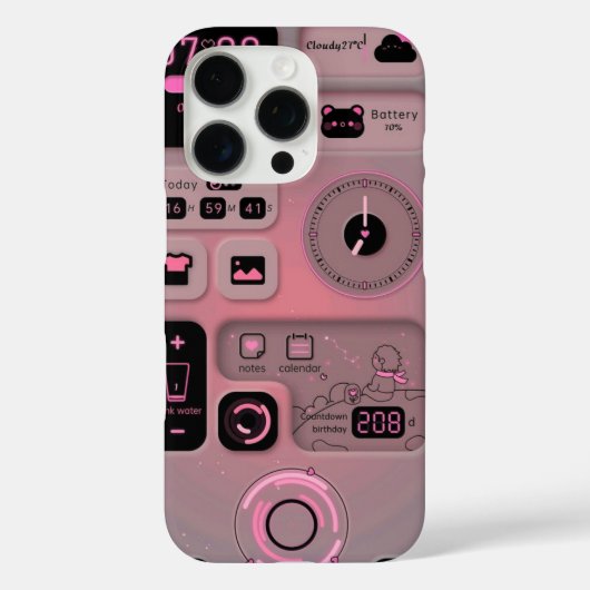 Zachte Roze Esthetische Telefoon Sticker Case-Mate iPhone Case (Achterkant)