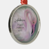 Zachte roze flaminginkastel, speciaal aangepast metalen ornament (Rechts)