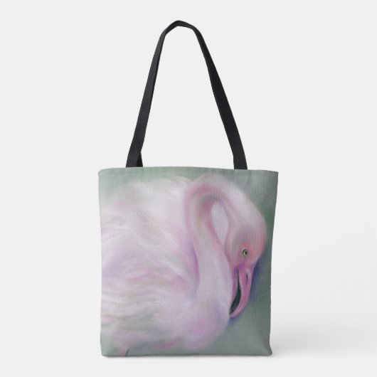 Zachte roze flaminginkastel, speciaal aangepast tote bag (Achterkant)
