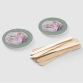 Zachte roze flamingo pasta gepersonaliseerd op zat handwaaier (Niet-gemonteerd)