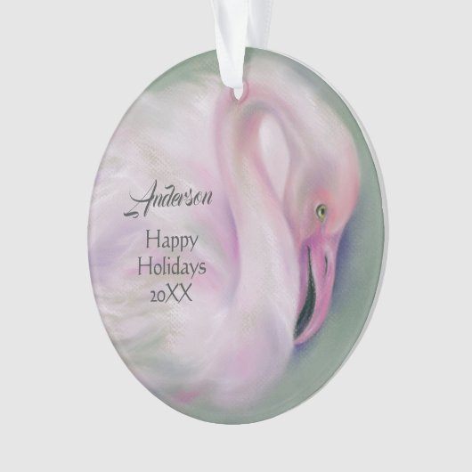 Zachte Roze Flamingo Pastel Persoonlijke Vakantie Ornament (voorkant)