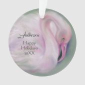 Zachte Roze Flamingo Pastel Persoonlijke Vakantie Ornament (voorkant)