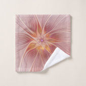 Zachte roze Floral Dream Abstracte fractale kunstb Bad Handdoek (Wasdoekje)