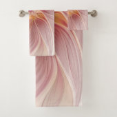 Zachte roze Floral Dream Abstracte fractale kunstb Bad Handdoek (Insitu)