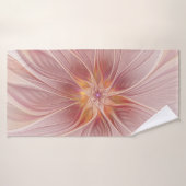 Zachte roze Floral Dream Abstracte fractale kunstb Badhanddoek (Badhanddoek)