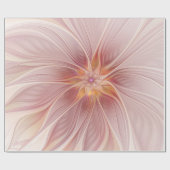 Zachte roze Floral Dream Abstracte fractale kunstb Cadeaupapier (Vlak)