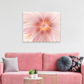 Zachte roze Floral Dream Abstracte fractale kunstb Canvas Afdruk (Insitu (Woonkamer))