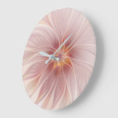 Zachte roze Floral Dream Abstracte fractale kunstb Grote Klok (Hoek)