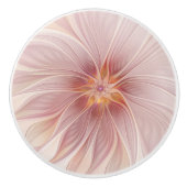Zachte roze Floral Dream Abstracte fractale kunstb Keramische Knop (Voorkant)