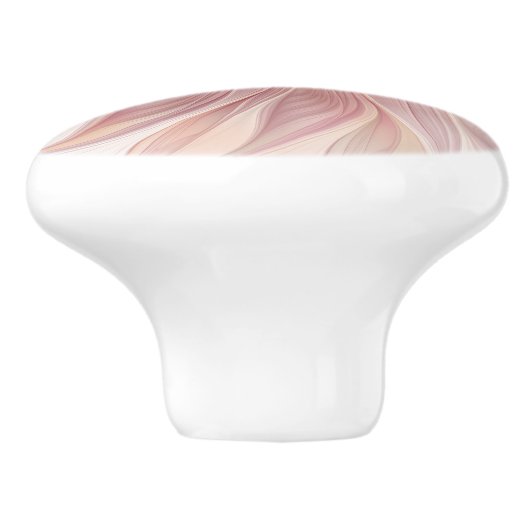 Zachte roze Floral Dream Abstracte fractale kunstb Keramische Knop (Zijkant)