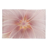 Zachte roze Floral Dream Abstracte fractale kunstb Kussensloop (Achterkant)