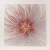 Zachte roze Floral Dream Abstracte fractale kunstb Legpuzzel (Horizontaal)