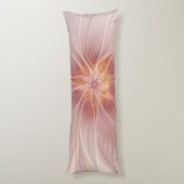 Zachte roze Floral Dream Abstracte fractale kunstb Lichaamskussen (Achterkant (Verticaal))