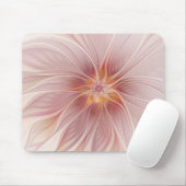 Zachte roze Floral Dream Abstracte fractale kunstb Muismat (Met muis)