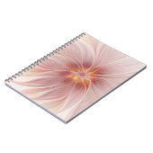 Zachte roze Floral Dream Abstracte fractale kunstb Notitieboek (Linkerzijde)
