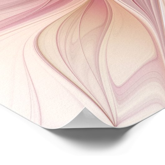 Zachte roze Floral Dream Abstracte fractale kunstb Poster (Hoek)