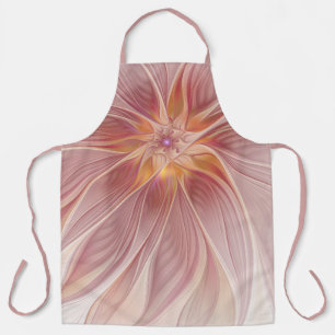 Zachte roze Floral Dream Abstracte fractale kunstb Schort