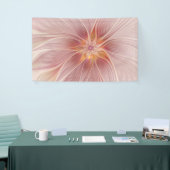 Zachte roze Floral Dream Abstracte fractale kunstb Spandoek (Beurs)