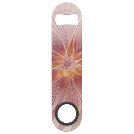 Zachte roze Floral Dream Abstracte fractale kunstb Speed Flessenopener (Voorkant)