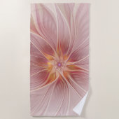 Zachte roze Floral Dream Abstracte fractale kunstb Strandlaken (Voorkant)