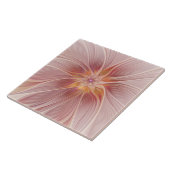Zachte roze Floral Dream Abstracte fractale kunstb Tegeltje (Zijkant)
