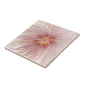 Zachte roze Floral Dream Abstracte fractale kunstb Tegeltje (Zijkant)