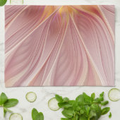 Zachte roze Floral Dream Abstracte fractale kunstb Theedoek (Gevouwen)