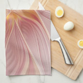 Zachte roze Floral Dream Abstracte fractale kunstb Theedoek (Quarter Fold)