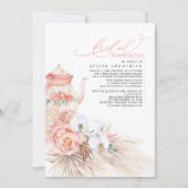 Zachte roze Floral Pampas Grass Vrijgezellenfeest  Kaart (Voorkant)