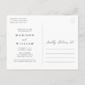 Zachte Roze Floral Verander de Datum Aankondigingskaart (Achterkant)