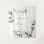 ZACHTE ROZE FLORALE WATERVERF BRUIDSSHOWER WELKOM WANDKLEED (Voorkant)