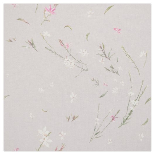 Zachte Roze Gaura Aquarel Bloem Stof (Swatch)