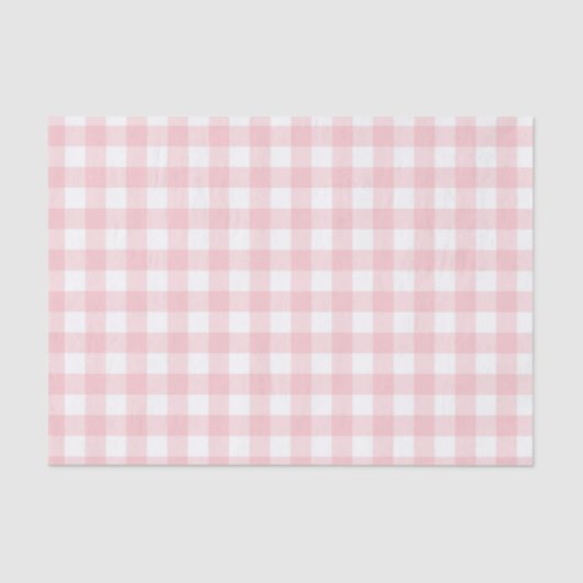 Zachte Roze Gingham Check Gepland Gift Wrapping Tissuepapier (Voorkant)