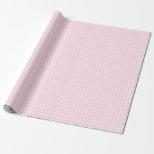 Zachte Roze Gingham Inpakpapier (Uitgerold)