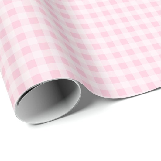 Zachte Roze Gingham Inpakpapier (Rol Hoek)