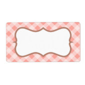 Zachte Roze Gingham Labels (Voorkant)